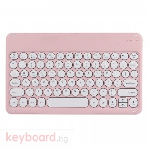 Клавиатура No brand X3, Безжична, Bluetooth, Розов 