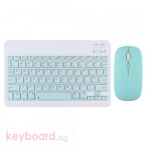 Комплект мишка и клавиатура No brand 030, Bluetooth, Син 