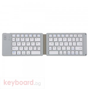 Клавиатура No brand K018, Сгъваема, Bluetooth, Бял 