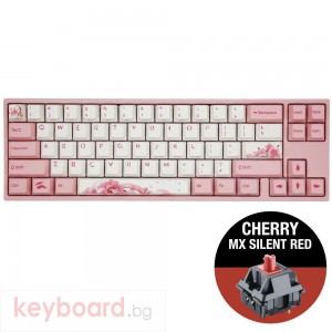 Геймърскa механична клавиатура Ducky x Varmilo Miya Sakura V2 65%, Cherry MX Silent Red