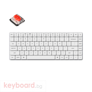 Геймърска механична клавиатура Keychron K3 Pro White QMK/VIA Gateron Low Profile Red Switch, White Backlight