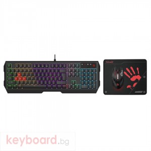 Геймърски комплект Esports A4Tech Bloody B1700, Клавиатура N140N, мишка ES7, Пад BP-50M