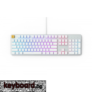 Геймърскa механична клавиатура Glorious White Ice GMMK RGB Full Size, Gateron Brown US Layout