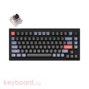 Геймърска механична клавиатура Keychron V1 Knob QMK Carbon Black TKL Keychron K Pro Brown Switch RGB LED PBT