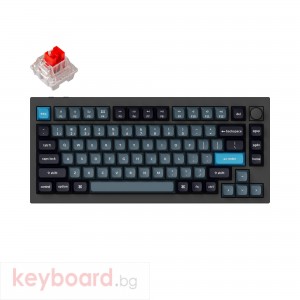 Геймърска Механична клавиатура Keychron Q1 Pro Black-Blue QMK TKL K Pro Red Switch RGB LED PBT