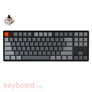 Геймърска Механична клавиатура Keychron K8 Aluminum TKL Gateron Brown Switch RGB LED Gateron Brown Switch ABS