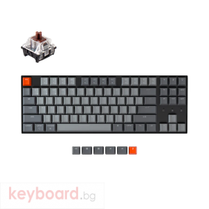 Геймърска Механична клавиатура Keychron K8 TKL, Hot-Swappable Gateron Optical Brown Switch RGB Backlight