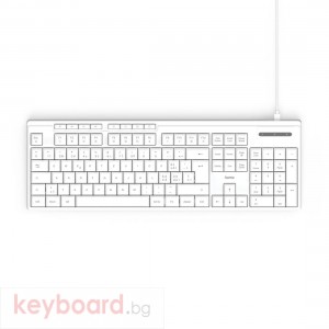 HAMA Жична клавиатура \"CK-200\", USB-A,USB-C, 8 мултимедийни клавиша, кирилизирана, бяла