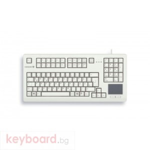 Компактна жична клавиатура CHERRY G80-11900 с Trackball, сива