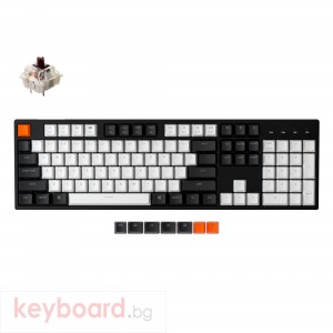 Геймърска Механична клавиатура Keychron C2 Hot-Swappable Full-Size Gateron G Pro Brown Switch RGB LED