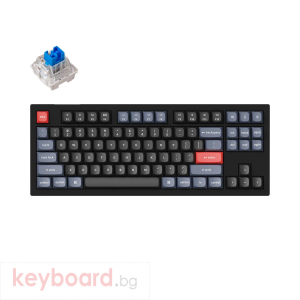 Геймърска Механична клавиатура Keychron V3 QMK TKL Carbon Black, Keychron K Pro Blue Switch, RGB Backlight