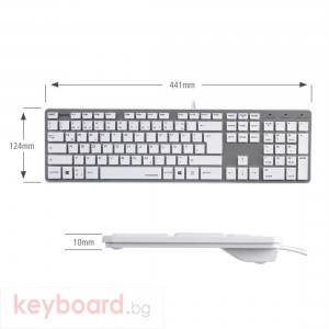 Клавиатура Rossano сивo-бяла, USB, безшумни клавиши
