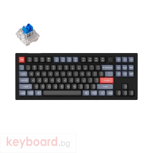 Геймърска Механична клавиатура Keychron V3 TKL Knob QMK Carbon Black, Keychron K Pro Blue Switch, RGB Backlight