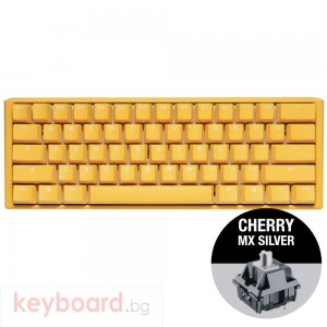 Геймърскa механична клавиатура Ducky One 3 Yellow Mini 60%, Cherry MX Silver