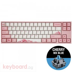 Геймърскa механична клавиатура Ducky x Varmilo Miya Sakura V2 65%, Cherry MX Blue