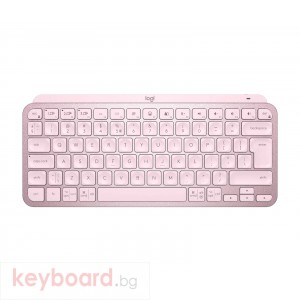 Безжична клавиатура Logitech MX Keys Mini, Bluetooth, USB-C, Розова