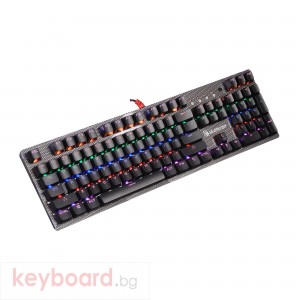 Геймърска механична клавиатура A4tech Bloody, B810R NETBEE, Сини суичове, Карбон
