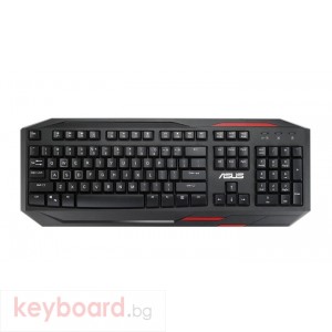 Клавиатура ASUS GK100 Wired Gaming Keyboard Backlit, USB, Black /Red