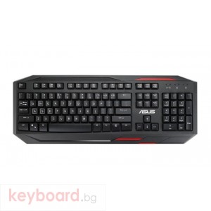 Клавиатура ASUS GK100 Wired Gaming Keyboard Backlit, USB, Black /Red