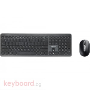 Комплект ASUS W2000 Chiclet Wireless Keyboard & Optical Mouse Set черен