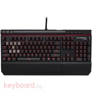 Клавиатура механична геймърска Kingston HyperX Alloy Elite, Cherry MX  brown, media buttons, volume wheel, USB charge port, wrist rest