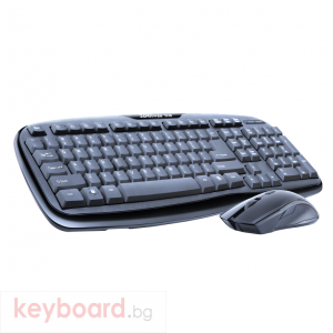 Комплект мишка и клавиатура, ZornWee WK-310, Безжични, Водоустойчиви, Черен 