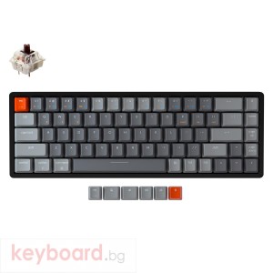 Геймърска Механична клавиатура Keychron K6 65% Gateron G Pro Brown Switch RGB LED, Aluminium Frame