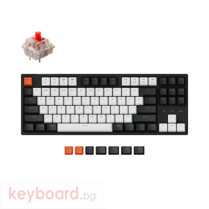 Геймърска механична клавиатура Keychron C1 TKL Gateron G Pro Red Switch, White Backlight