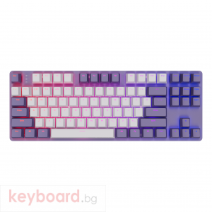 Геймърскa механична клавиатура Dark Project KD87A Violet - G3MS Sapphire Switches, RGB, PBT Keycaps