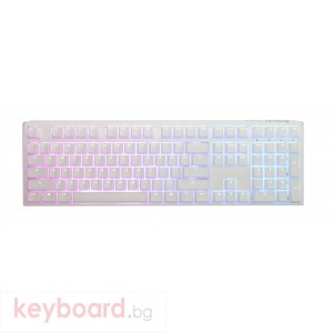 Геймърскa механична клавиатура Ducky One 3 Pure White Full Size Hotswap Cherry MX Silent Red, RGB, PBT Keycaps