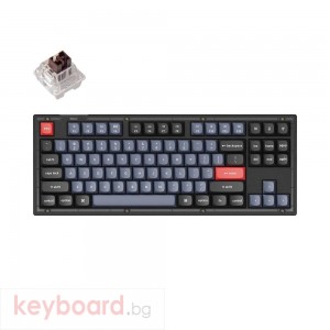 Геймърска Механична клавиатура Keychron V3 TKL Knob QMK Frosted Black Translucent, Keychron K Pro Brown Switch, RGB Backlight