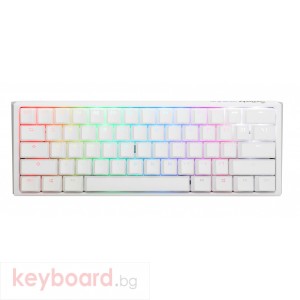 Геймърска механична клавиатура Ducky One 3 Pure White Mini 60% Hotswap Cherry MX Speed Silver RGB, PBT Keycaps