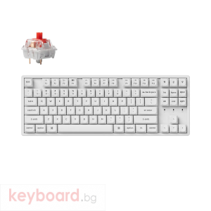 Геймърска механична клавиатура Keychron K8 Pro White QMK/VIA TKL K Pro(Hot Swappable) Red Switch RGB Backlight Alluminium Frame