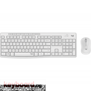 Kомплект безжични клавиатура с мишка Logitech MK295 Silent, Бял