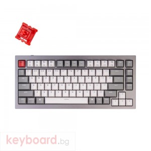 Геймърска Механична клавиатура Keychron Q1 Silver Grey QMK TKL Gateron G Pro Red Switch RGB LED ABS