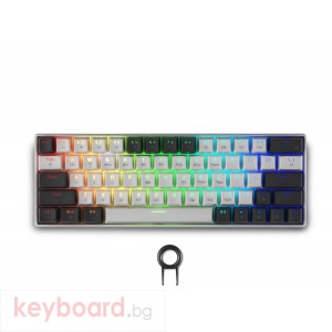Геймърска безжична клавиатура Spartan Gear Pegasus 2 RGB White/Grey