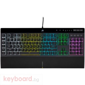 Геймърскa мембранна клавиатура Corsair K55 RGB Pro, USB