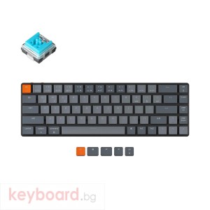 Геймърска Механична клавиатура Keychron K7 Hot-Swappable 65% Keychron Low Profile Optical Blue Switch RGB LED ABS
