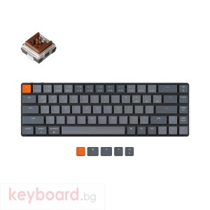 Геймърска Механична клавиатура Keychron K7 Hot-Swappable 65% Keychron Low Profile Optical Brown Switch RGB LED ABS