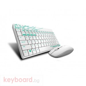 Комплект клавиатура и мишка RAPOO 8000M Multi mode, Bluetooth &2.4Ghz, Безжичен, Бял