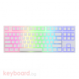 Геймърскa механична клавиатура Dark Project KD87A White TKL - G3MS Sapphire Optical Switches, RGB, PBT Keycaps