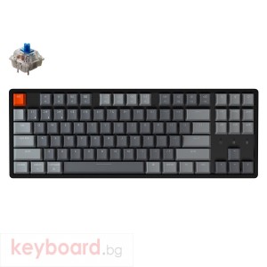 Геймърска Механична клавиатура Keychron K8 Aluminum TKL Gateron Blue Switch RGB LED Gateron Blue Switch ABS