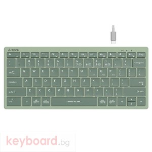 Безжична клавиатура A4TECH FBX51C FStyler, Bluetooth, 2.4 GHz, USB-C, Кирилизирана, Зелен