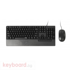 Комплект клавиатура и мишка RAPOO NX2000, 1600 DPI, Кирилизирана, Черен