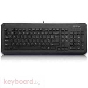 Клавиатура DELUX KA100U USB мултимедийна, черна, български