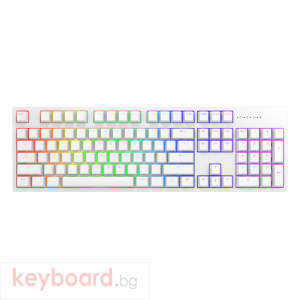 Геймърскa механична клавиатура Dark Project KD104A White - Gateron Mechanical Yellow, RGB, PBT Keycaps