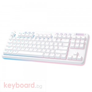 Безжична геймърска механична клавиатура Logitech G G715, TKL, Linear, RGB LED, US Layout, бяла