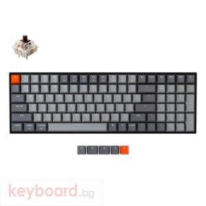 Геймърска Механична клавиатура Keychron K4 Hot-Swappable Full-Size Gateron Brown Switch White LED Gateron Brown Switch ABS