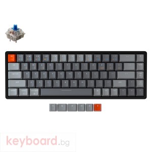 Геймърска Механична клавиатура Keychron K6 Hot-Swappable Aluminum 65% Gateron Blue Switch RGB LED Gateron Blue Switch ABS
