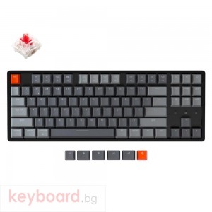 Геймърска Механична клавиатура Keychron K8 Aluminum Hot-Swappable TKL Gateron Optical Red Switch RGB LED ABS